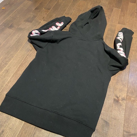 7/8T Boys Black Skull Zip Up Hoodie with mesh see through eyes / hood - Picture 5 of 7